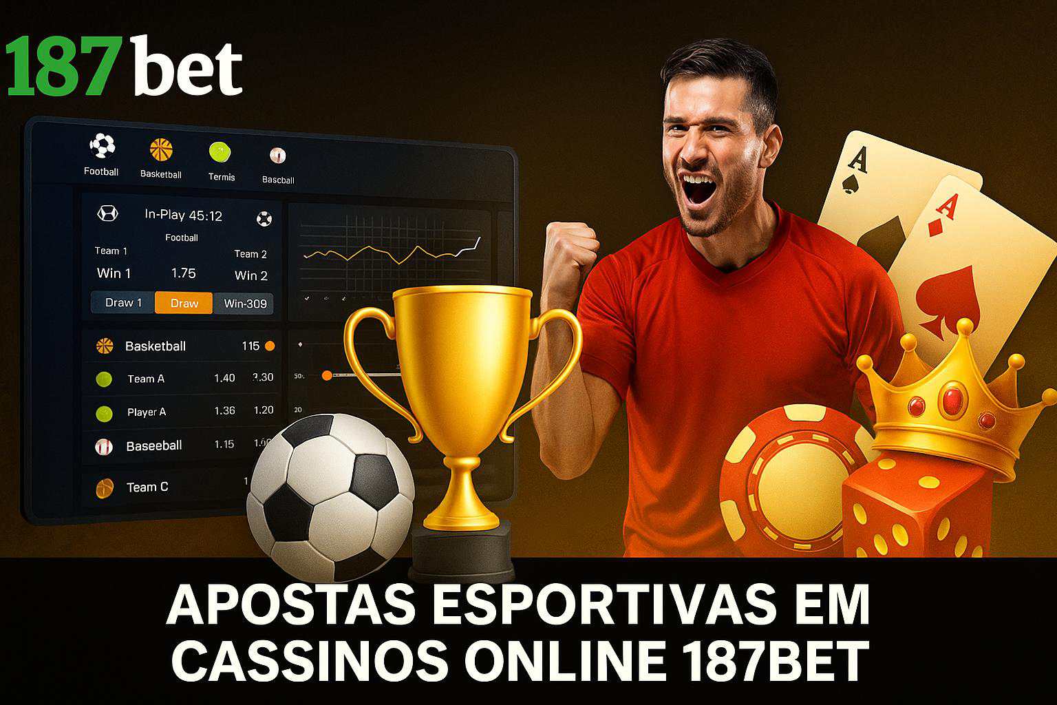 Aposte em apostas esportivas no cassino online 187BET