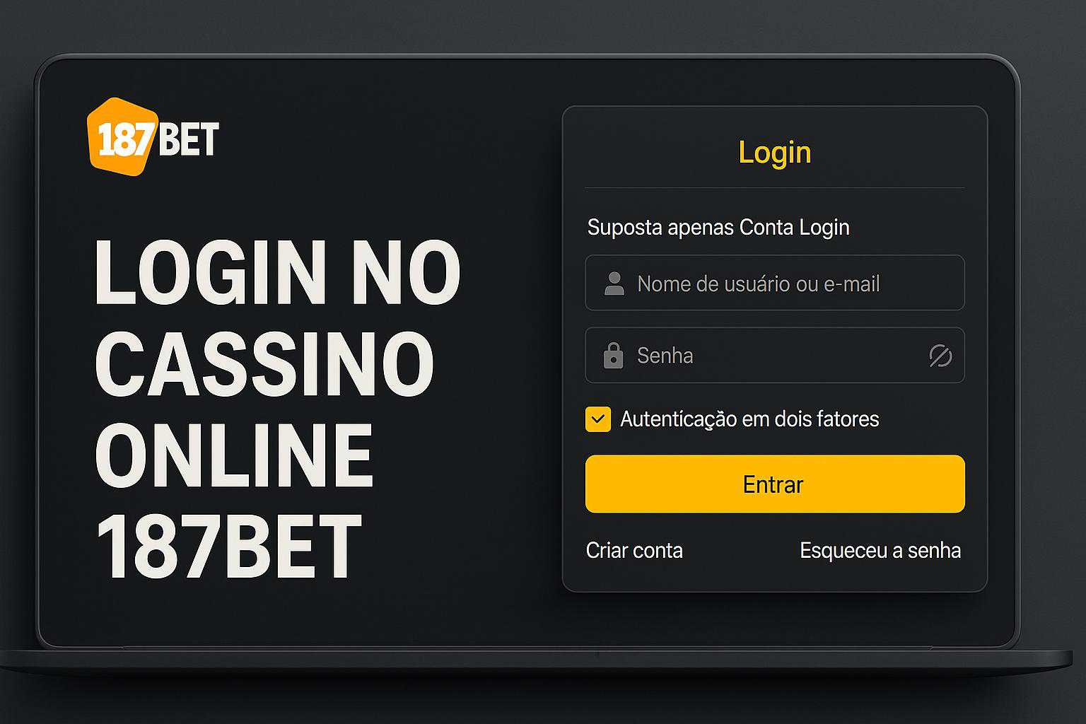 Criar uma nova Conta no plataforma 187BET